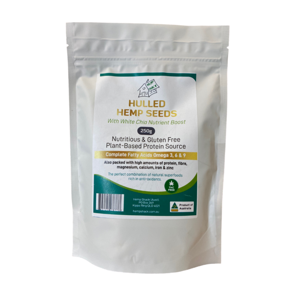 HULLED HEMP SEEDS WITH WHITE CHIA SEED NUTRIENT BOOST 250G